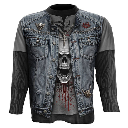 THRASH METAL Allover Longsleeve T-Shirt Black - Gothic Metal Long Sleeve