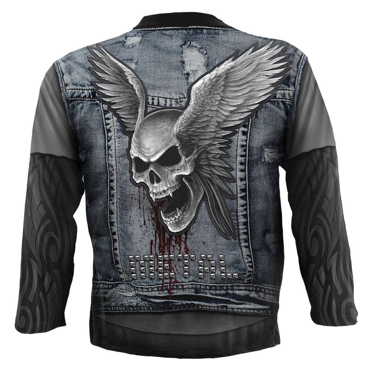 THRASH METAL Allover Longsleeve T-Shirt Black - Gothic Metal Long Sleeve