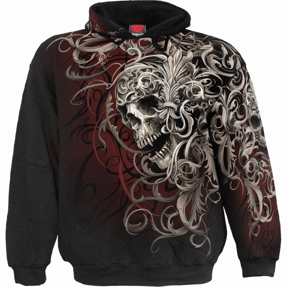 SKULL SHOULDER WRAP - Allover Hoody Black -  - Hoodies