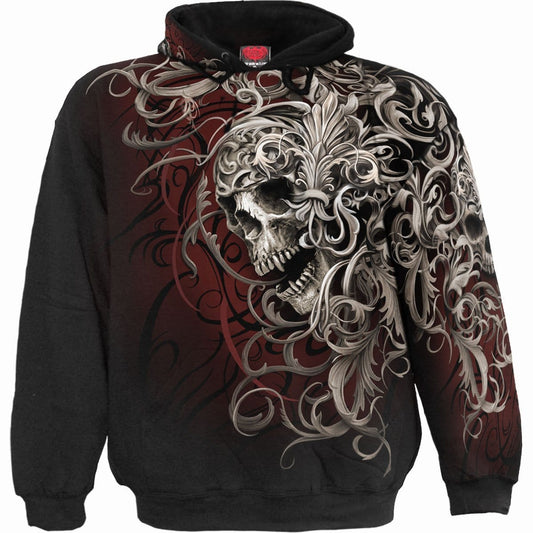 SKULL SHOULDER WRAP - Allover Hoody Black -  - Hoodies