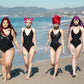 Killstar Depths of Hell Black Lace-Up Graphic One-Piece Swimsuit