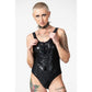 Killstar Depths of Hell Black Lace-Up Graphic One-Piece Swimsuit