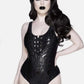 Killstar Depths of Hell Black Lace-Up Graphic One-Piece Swimsuit