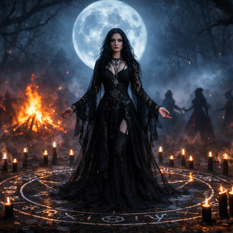 Witch in the ritual circle.