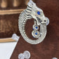 Painful Pleasures Dragon Ouroboros Navel Ring in 14G Surgical Steel with Blue Gems
