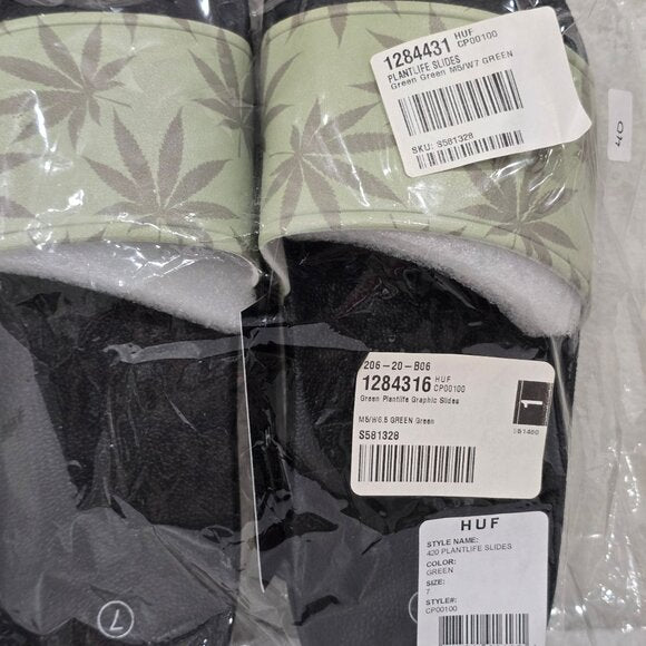 Plantlife Graphic Slides in Green with Comfort Footbed