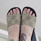 Plantlife Graphic Slides in Green with Comfort Footbed