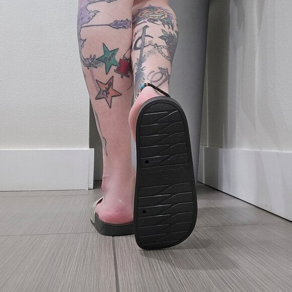 Plantlife Graphic Slides in Green with Comfort Footbed
