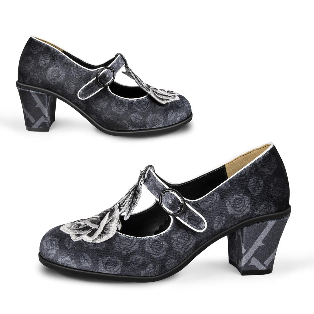 Mid Heels Black Tudor Women's Mary Jane Pump