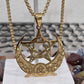 Gold Crescent Moon Pentagram Necklace Celtic Triquetra Trinity Pendant 20"