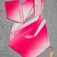 Jireh x Dolls Kill Pink White Ombre Halter Top & V-Cut Mini Skirt Set