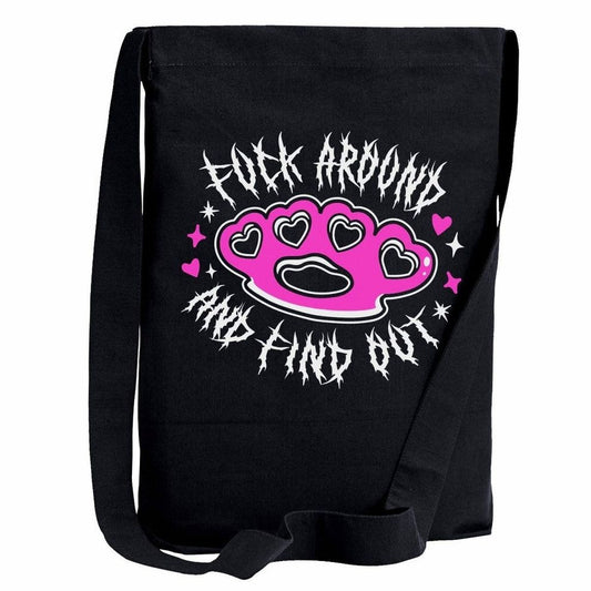 F Around And Find Out Black Sling Tote Bag