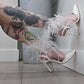 White Feather Rhinestone Pumps with Pointed Toe & 4-Inch Heel