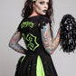 Trickz N Treatz Zombie Cheerleader Distressed Pleated Mini Skirt Set Goth XS
