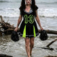 Trickz N Treatz Zombie Cheerleader Distressed Pleated Mini Skirt Set Goth XS