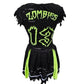 Trickz N Treatz Zombie Cheerleader Distressed Pleated Mini Skirt Set Goth XS