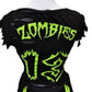 Trickz N Treatz Zombie Cheerleader Distressed Pleated Mini Skirt Set Goth XS