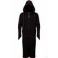 Darkside Longline Hooded Jacket Black Crimson Stitch Duster Coat L