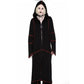 Darkside Longline Hooded Jacket Black Crimson Stitch Duster Coat L