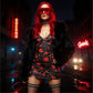 Dread Mini Dress W/ Red Splatter Print & Sleeveless V-Neck -  - DRESS