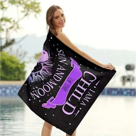 Moon & Sun Beach Towel | Premium Micro Fiber - A Gothic Universe - Beach Towels