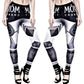 Form-Fitting Leggings | Monday Champagne | Gothic Black White Silver - Killstar - Leggings