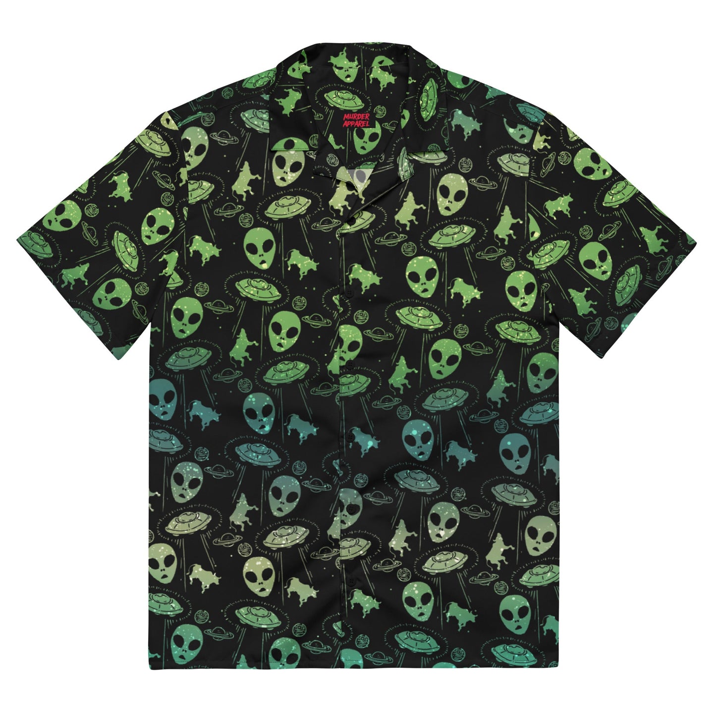 Aliens And UFOs Button-Up – Goth Accessory for Night Dominance -  - Button-up