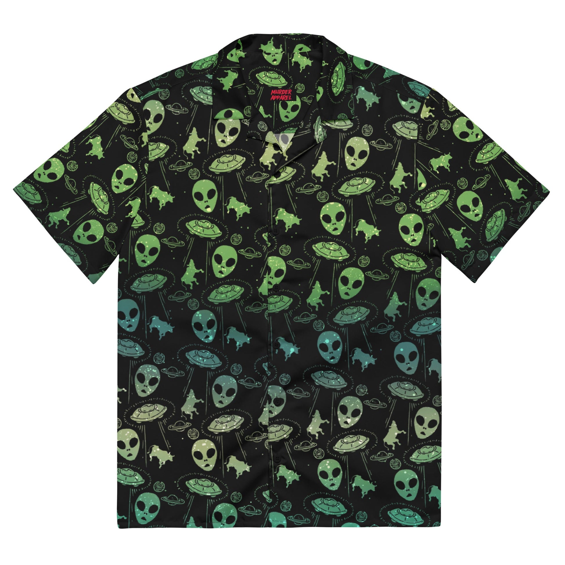 Aliens And UFOs Button-Up – Goth Accessory for Night Dominance -  - Button-up