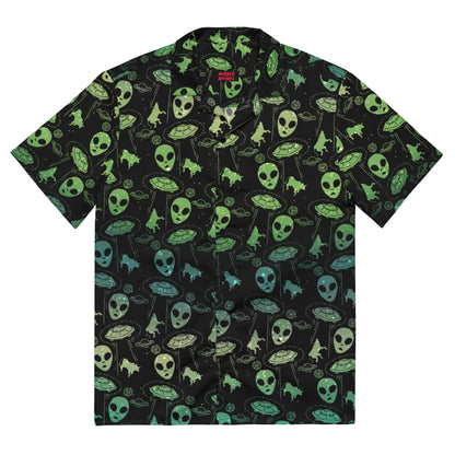 Aliens And UFOs Button-Up – Goth Accessory for Night Dominance -  - Button-up