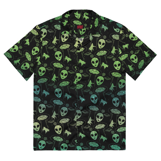 Aliens And UFOs Button-Up – Goth Accessory for Night Dominance -  - Button-up