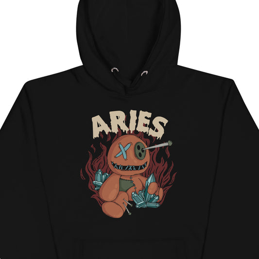 Aries Voodoo Doll Hoodie – Goth Hoodie for Night Dominance -  - Hoodie