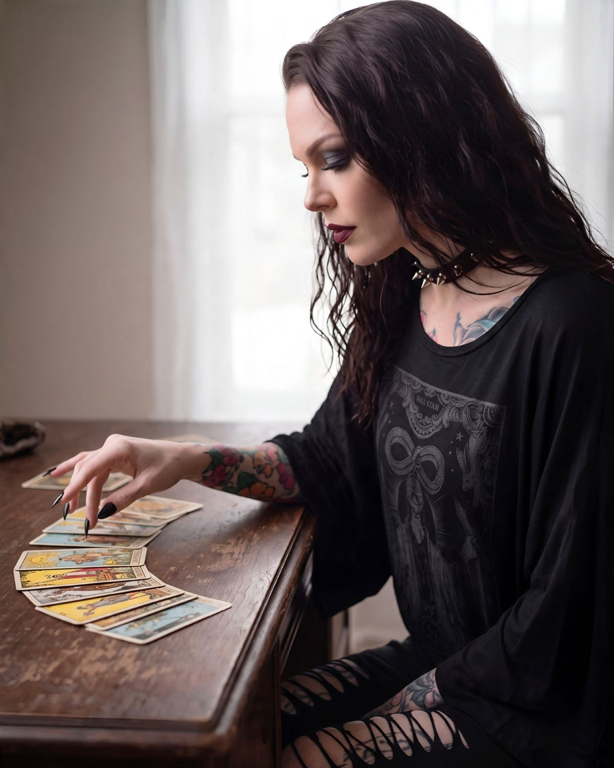 Killstar Magician Tarot Card Kimono Sleeve Graphic Oversized Tunic Dress XS