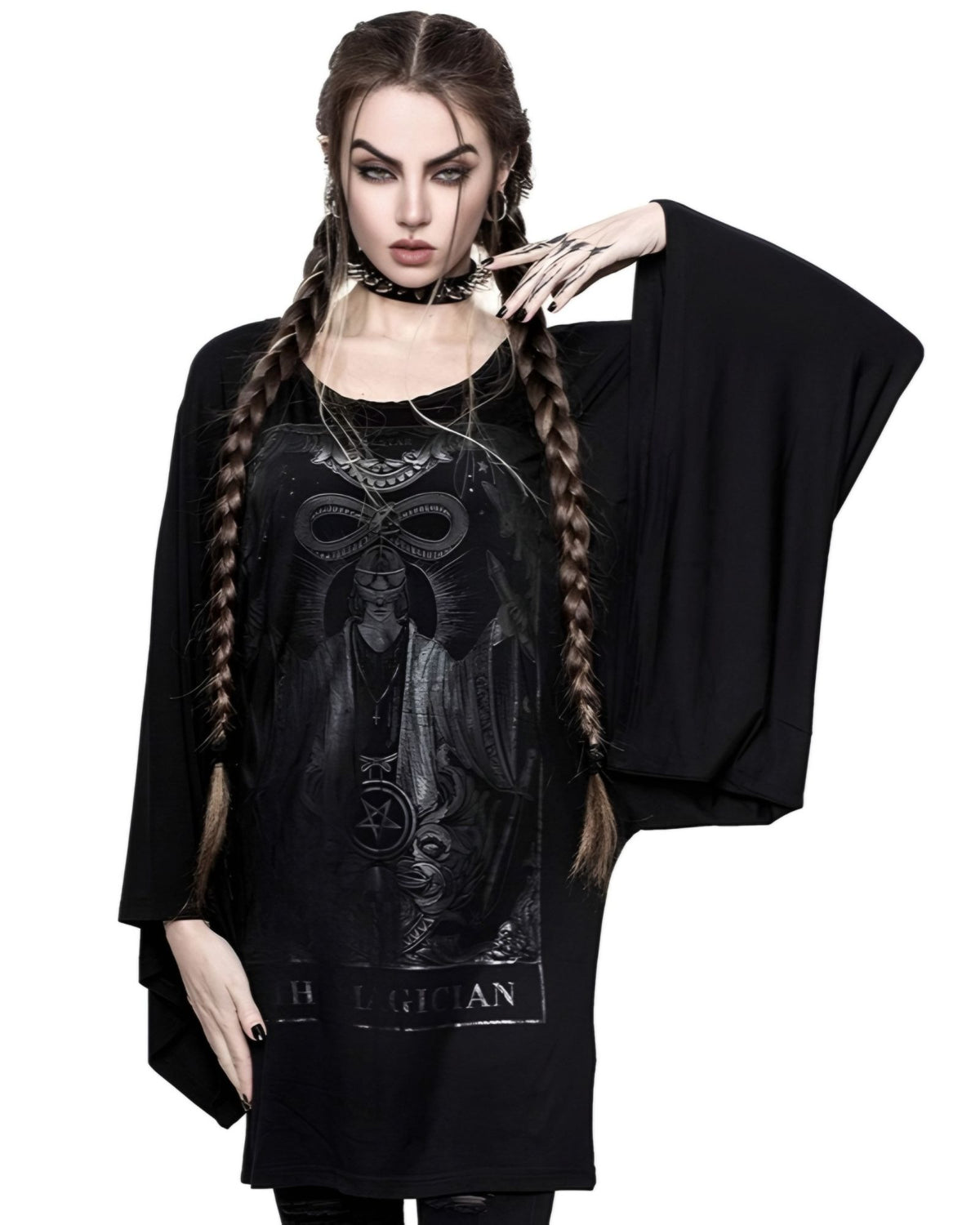 Killstar Magician Tarot Card Kimono Sleeve Graphic Oversized Tunic Dress XS