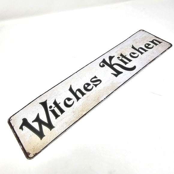 Vintage Metal Sign | Indoor/Outdoor | Witch's Kitchen Black, White - A Gothic Universe - Signs
