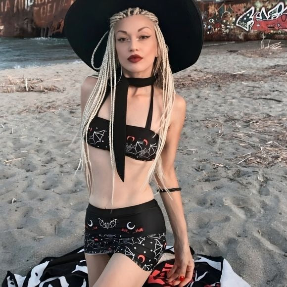 TWO HEADED BAT RETRO SKIRTED BIKINI - Too Fast - Swim