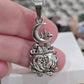 Witch Cauldron Pentagram Necklace Moon Star Stainless Steel Witchy Pendant 16"