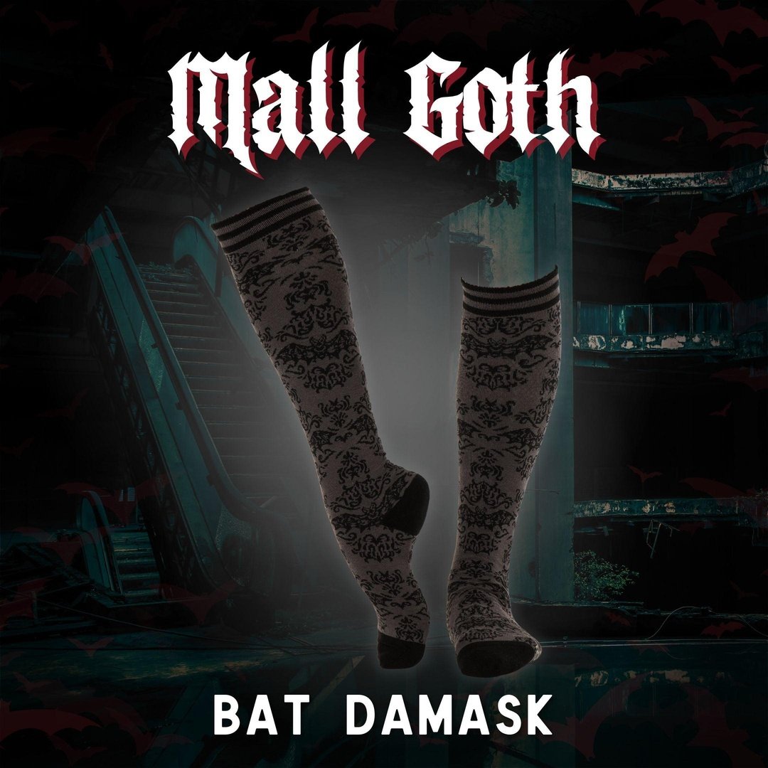 Bat Damask Knee High Socks -  - Socks