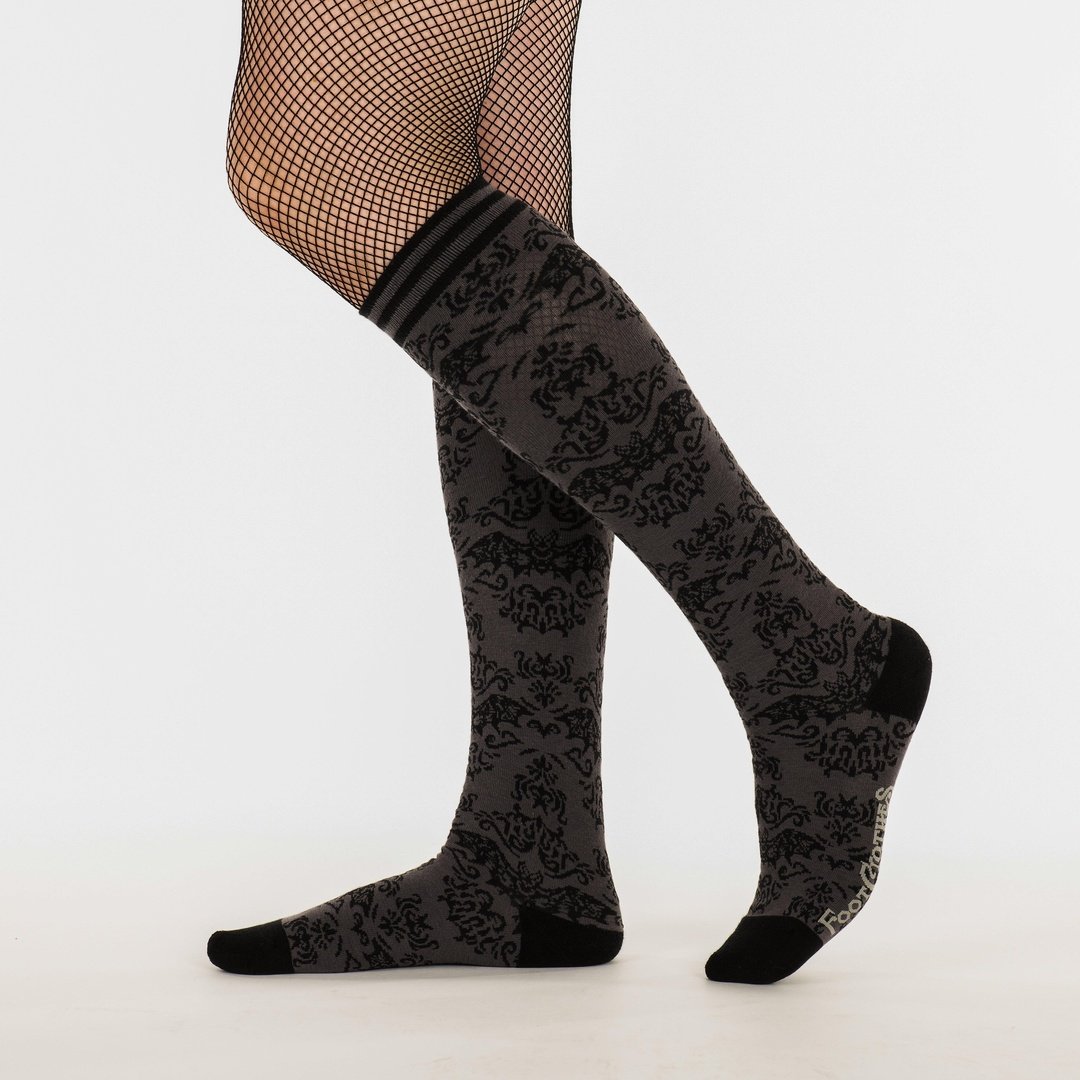 Bat Damask Knee High Socks -  - Socks