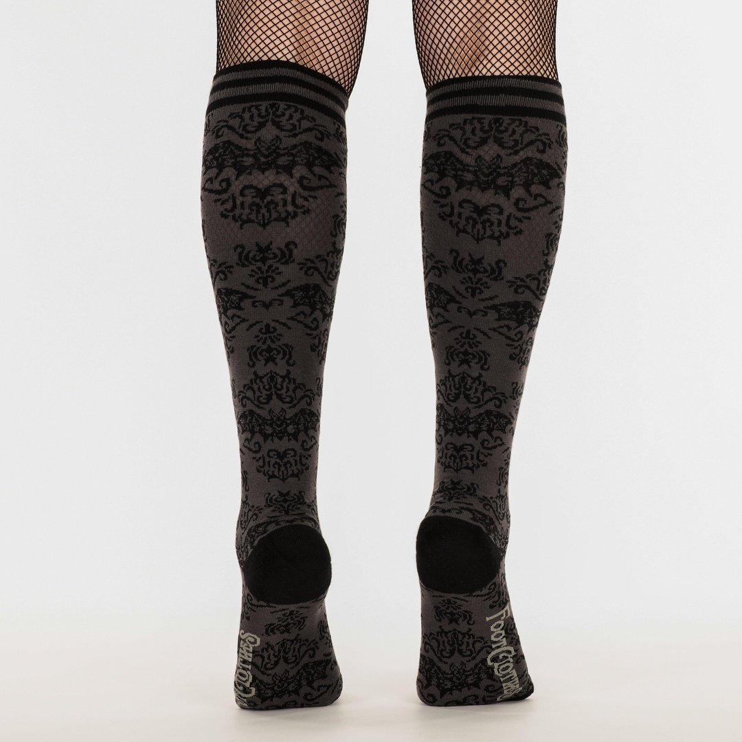 Bat Damask Knee High Socks -  - Socks