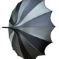 Batwing Pagoda Umbrella [BLACK/GRAY STRIPED] -  - Umbrellas