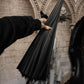 Batwing Pagoda Umbrella [BLACK/GRAY STRIPED] -  - Umbrellas