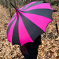 Batwing Pagoda Umbrella [BLACK/HOT PINK STRIPED] -  - Umbrellas