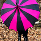 Batwing Pagoda Umbrella [BLACK/HOT PINK STRIPED] -  - Umbrellas