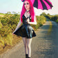 Batwing Pagoda Umbrella [BLACK/HOT PINK STRIPED] -  - Umbrellas