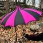Batwing Pagoda Umbrella [BLACK/HOT PINK STRIPED] -  - Umbrellas