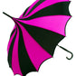 Batwing Pagoda Umbrella [BLACK/HOT PINK STRIPED] -  - Umbrellas