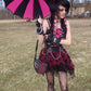 Batwing Pagoda Umbrella [BLACK/HOT PINK STRIPED] -  - Umbrellas