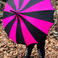 Batwing Pagoda Umbrella [BLACK/HOT PINK STRIPED] -  - Umbrellas