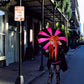Batwing Pagoda Umbrella [BLACK/HOT PINK STRIPED] -  - Umbrellas