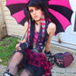 Batwing Pagoda Umbrella [BLACK/HOT PINK STRIPED] -  - Umbrellas